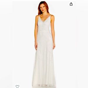 Adrianna Papell Women's Beaded Mesh Covered Gown